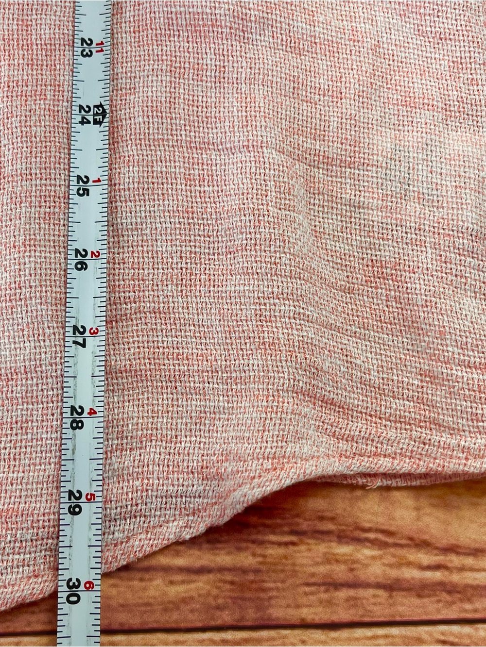 Montauk Linen Essex Crossing Mens XL Shirt Pink Woven Pocket Button Short Sleeve - Picture 8 of 10